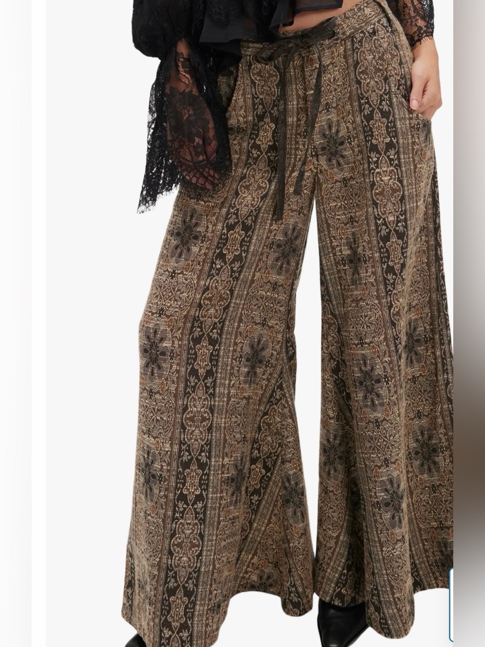 Free People Dahlia Wide Leg Pants in Original Combo